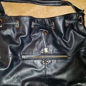 Black leather purse